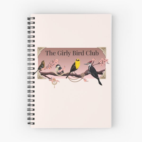 Item preview, The Girly Bird Club Pink Cherry Blossom Songbirds Art designed and sold by ArtistsAtticWI.