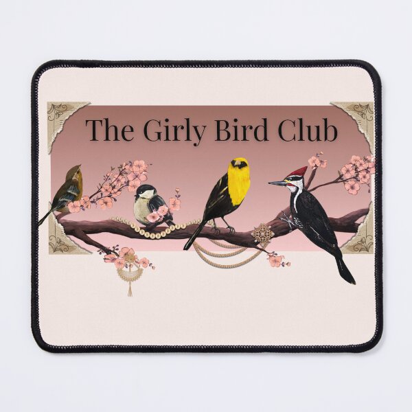 Item preview, The Girly Bird Club Pink Cherry Blossom Songbirds Art designed and sold by ArtistsAtticWI.