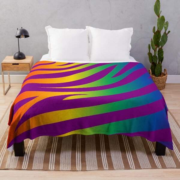 Item preview, Modern Graphic Zebra Print Pattern | Rainbow & Purple designed and sold by Frohyou.