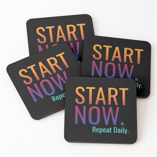 Item preview, START NOW Repeat Daily Minimalist Motivation Typography designed and sold by Nakrisa.