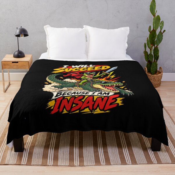 Item preview, I Will Succeed Because I Am Insane Funny Frog Crocodile Meme designed and sold by La-Nuna.