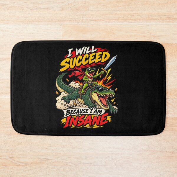 Item preview, I Will Succeed Because I Am Insane Funny Frog Crocodile Meme designed and sold by La-Nuna.