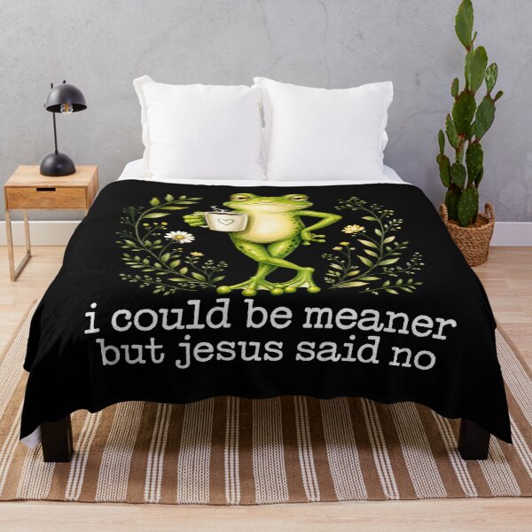 Item preview, I Could Be Meaner But Jesus Said No - Christian Frog Coffee Lover designed and sold by sportfantees.