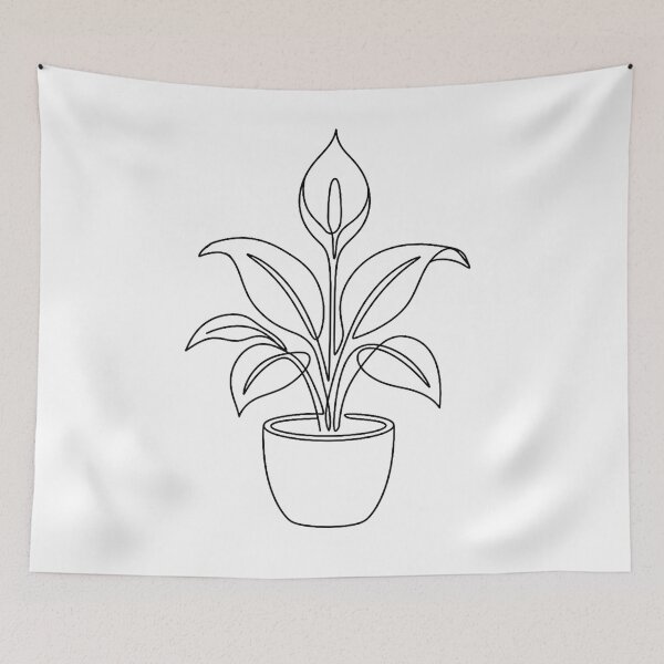Item preview, Peace Lily Line Art | Minimalist Houseplant Print designed and sold by PLANT LOVER'S PARADISE.