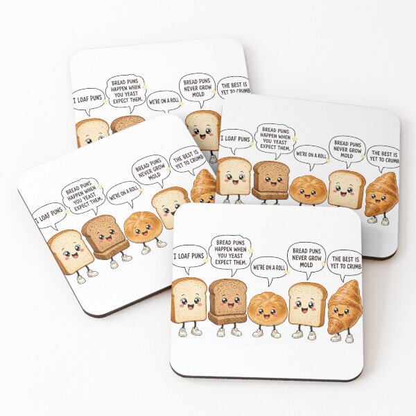 Item preview, Cute Funny Bread Puns Cartoon designed and sold by TshirtsOnline-.
