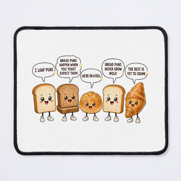 Item preview, Cute Funny Bread Puns Cartoon designed and sold by TshirtsOnline-.
