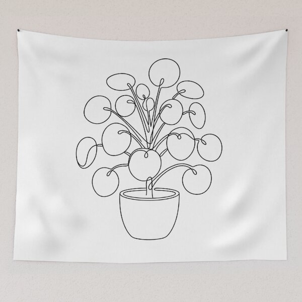 Item preview, Pilea Peperomioides Line Art | Minimalist Chinese Money Plant Print designed and sold by PLANT LOVER'S PARADISE.