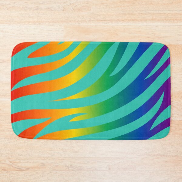Item preview, Modern Graphic Zebra Print Pattern | Rainbow & Teal designed and sold by Frohyou.