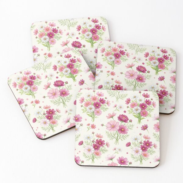 Item preview, Watercolor Pink Cosmos Floral Pattern designed and sold by FashioonTrends.