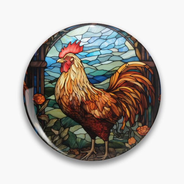 Item preview, Rooster Stained Glass Vintage Country Farmhouse designed and sold by pinkal.