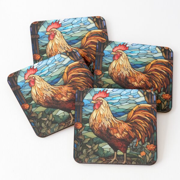 Item preview, Rooster Stained Glass Vintage Country Farmhouse designed and sold by pinkal.