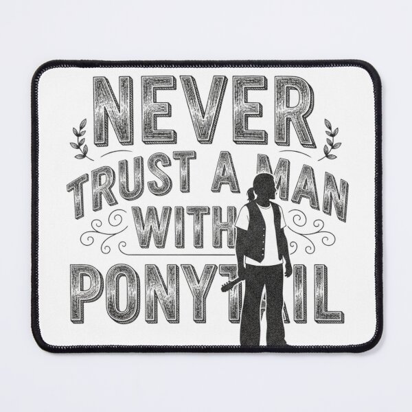 Item preview, Never Trust A Man With A Ponytail Line Art Shirt designed and sold by Viviglow.