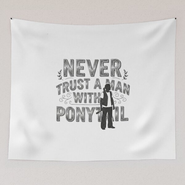Item preview, Never Trust A Man With A Ponytail Line Art Shirt designed and sold by Viviglow.