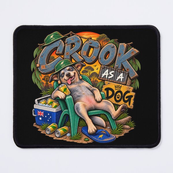 Item preview, Crook As A Dog – Funny Aussie Dog Drinking Shirt designed and sold by EverclearDesign.