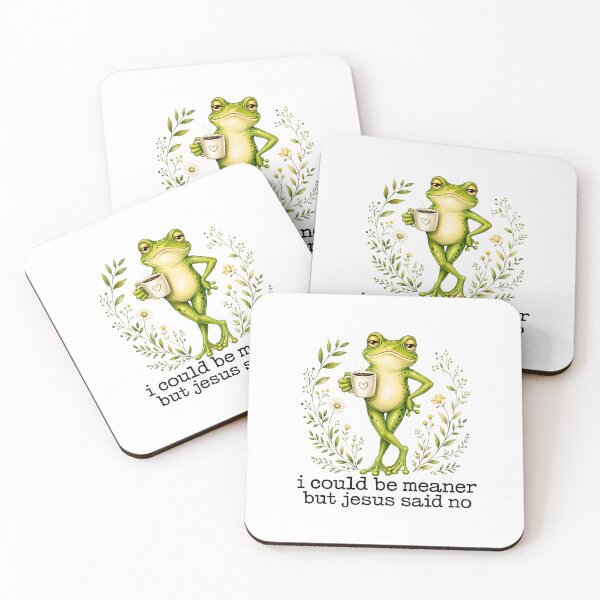 Item preview, I Could Be Meaner But Jesus Said No - Funny Christian Frog Coffee designed and sold by sportfantees.