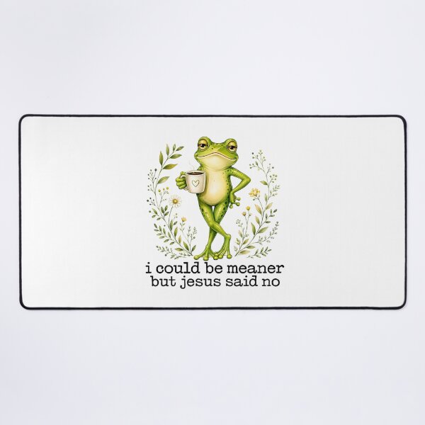 Item preview, I Could Be Meaner But Jesus Said No - Funny Christian Frog Coffee designed and sold by sportfantees.