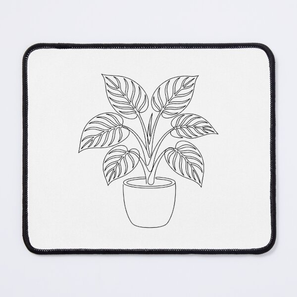 Item preview, Philodendron Birkin Line Art | Minimalist Variegated Plant Print designed and sold by PLANT LOVER'S PARADISE.