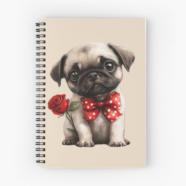 Item preview, Sweet Pug with a Red Rose designed and sold by Erika Kaisersot.