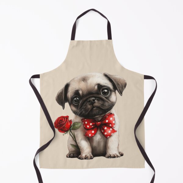 Item preview, Sweet Pug with a Red Rose designed and sold by Erika Kaisersot.