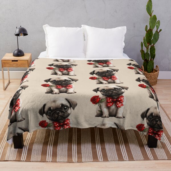 Item preview, Sweet Pug with a Red Rose designed and sold by Erika Kaisersot.