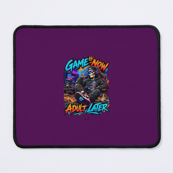 Item preview, Just One More Game – Neon Skeleton Gamer designed and sold by Musamem Designs.
