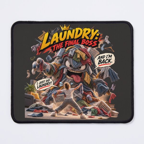 Item preview, Laundry The Final Boss – Funny Adulting Comic designed and sold by Golden Era Studio.