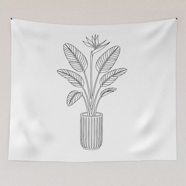 Item preview, Bird of Paradise Line Art | Minimalist Tropical Plant Print designed and sold by PLANT LOVER'S PARADISE.
