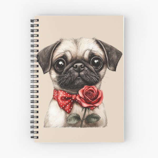 Item preview, Pug with Love and Roses designed and sold by Erika Kaisersot.