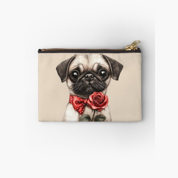 Item preview, Pug with Love and Roses designed and sold by Erika Kaisersot.