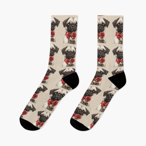 Item preview, Pug with Love and Roses designed and sold by Erika Kaisersot.
