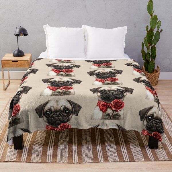Item preview, Pug with Love and Roses designed and sold by Erika Kaisersot.