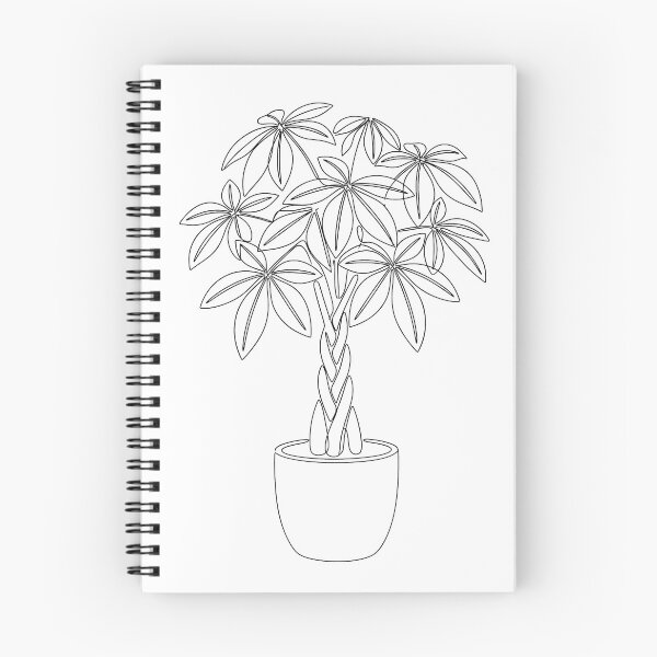 Item preview, Money Tree Line Art | Minimalist Pachira Aquatica Print designed and sold by PLANT LOVER'S PARADISE.