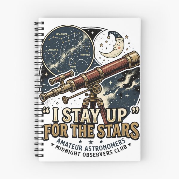 Item preview, I Stay Up for the Stars Astronomy T-Shirt | Stargazing Telescope Design | Space Lover Gift designed and sold by lakshitha99.
