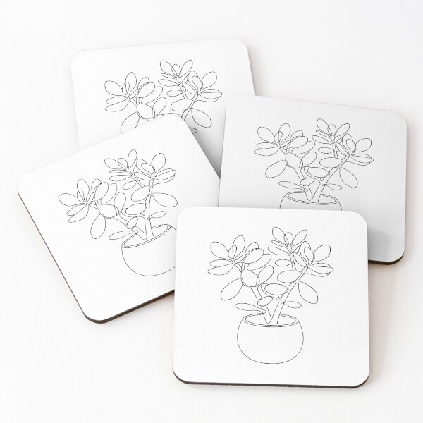 Item preview, Jade Plant Line Art | Minimalist Succulent Print designed and sold by PLANT LOVER'S PARADISE.