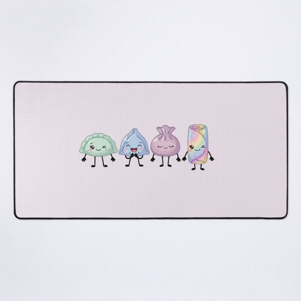 Item preview, 4 Kawaii Asian Food Characters – Pastel Dim Sum, Dumplings & Bao Buns designed and sold by EmeraldeaArt.