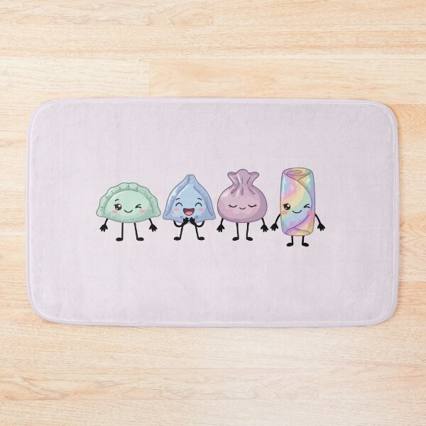 Item preview, 4 Kawaii Asian Food Characters – Pastel Dim Sum, Dumplings & Bao Buns designed and sold by EmeraldeaArt.