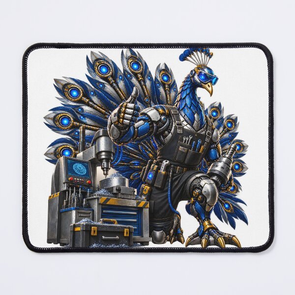 Item preview, Steel Peacock CNC Machinist – Mechanical Animal Industrial Worker designed and sold by SteelCoat Studio.