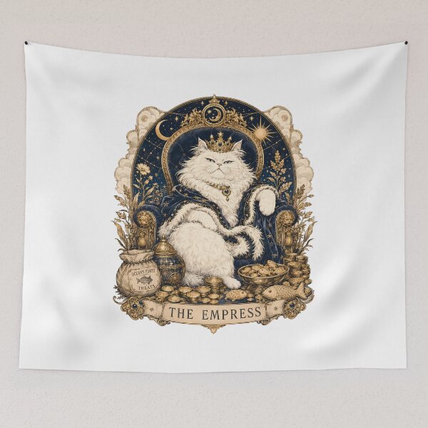 Item preview, The Empress Cat Tarot Card Mystical Royal designed and sold by BobbyTee Merch.