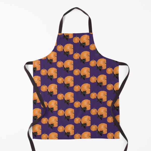 Item preview, Black Cat Carrying Two Pumpkins for Halloween designed and sold by OksArtStudio.