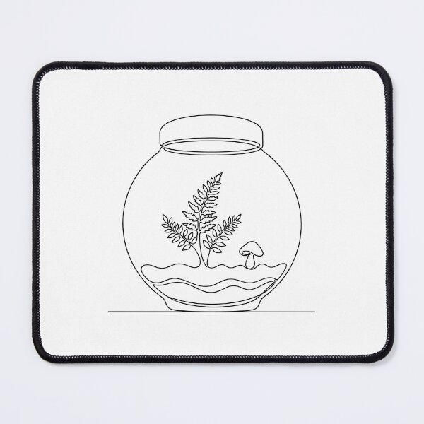 Item preview, Terrarium Line Art | Minimalist Fern & Mushroom Print designed and sold by PLANT LOVER'S PARADISE.