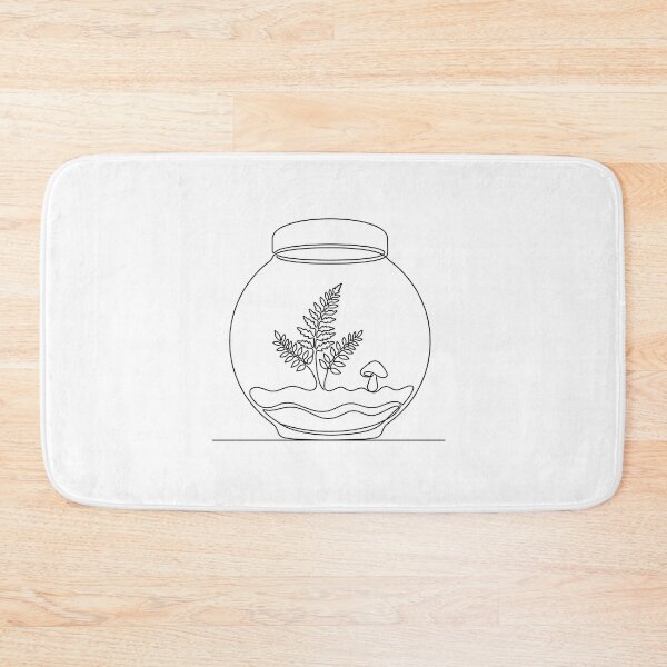 Item preview, Terrarium Line Art | Minimalist Fern & Mushroom Print designed and sold by PLANT LOVER'S PARADISE.