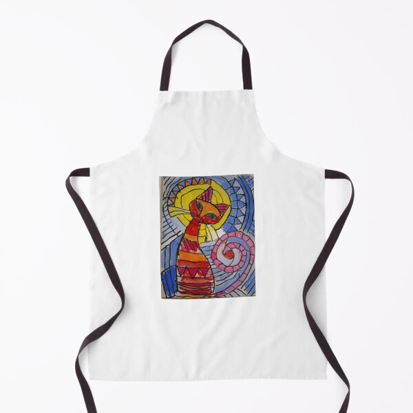 Item preview, Colorful Abstract Cat Stained Glass Painting designed and sold by SofiaByCruti.
