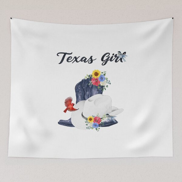 Item preview, Texas Girl with Cowboy Boots/Hat, Wildflowers & Birds designed and sold by JeweledDesigns.
