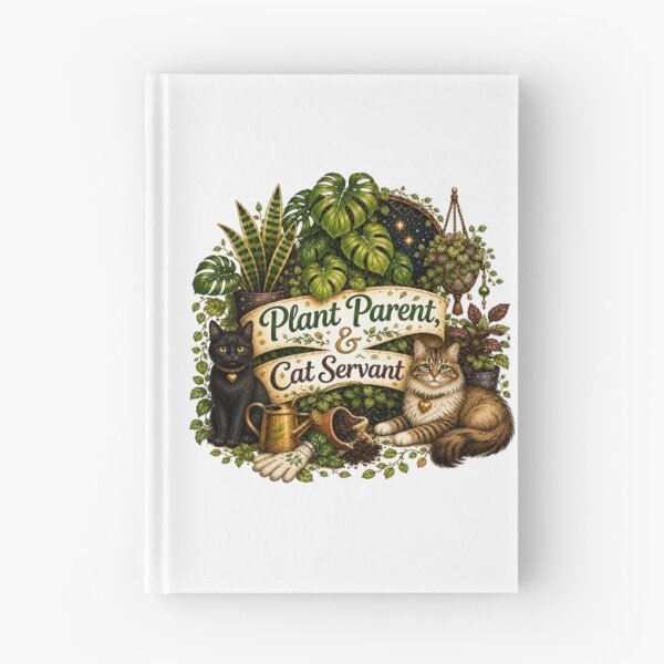 Item preview, Plant Parent & Cat Servant – Funny Cat and Houseplant Lover designed and sold by CottageGardenCo.
