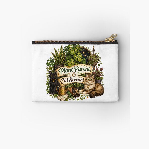 Item preview, Plant Parent & Cat Servant – Funny Cat and Houseplant Lover designed and sold by CottageGardenCo.