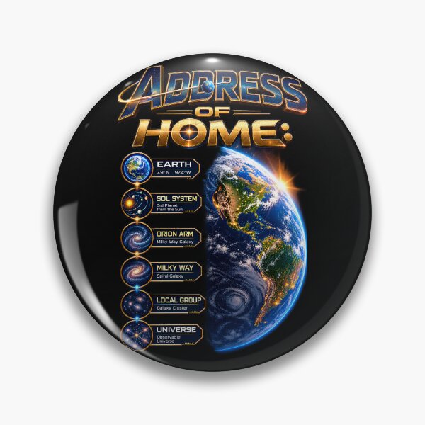 Item preview, Address of Home – Earth’s Cosmic Address Space Design designed and sold by Genius Geek.