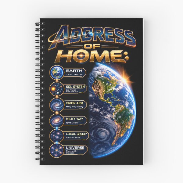Item preview, Address of Home – Earth’s Cosmic Address Space Design designed and sold by Genius Geek.