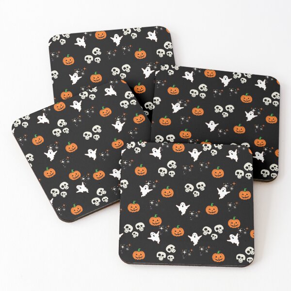 Item preview, Cute Halloween Skeleton Ghost & Pumpkin Seamless Pattern designed and sold by NUSUSDREAM.