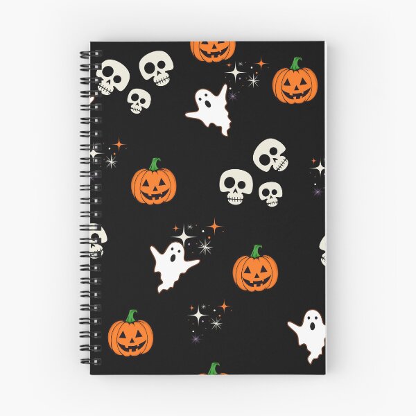 Item preview, Cute Halloween Skeleton Ghost & Pumpkin Seamless Pattern designed and sold by NUSUSDREAM.