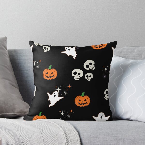 Item preview, Cute Halloween Skeleton Ghost & Pumpkin Seamless Pattern designed and sold by NUSUSDREAM.